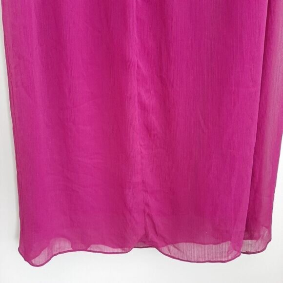 FORCAST \ One Shoulder Empire Waist Maxi Dress Pink Sz 10 Flawed - Picture 11 of 15